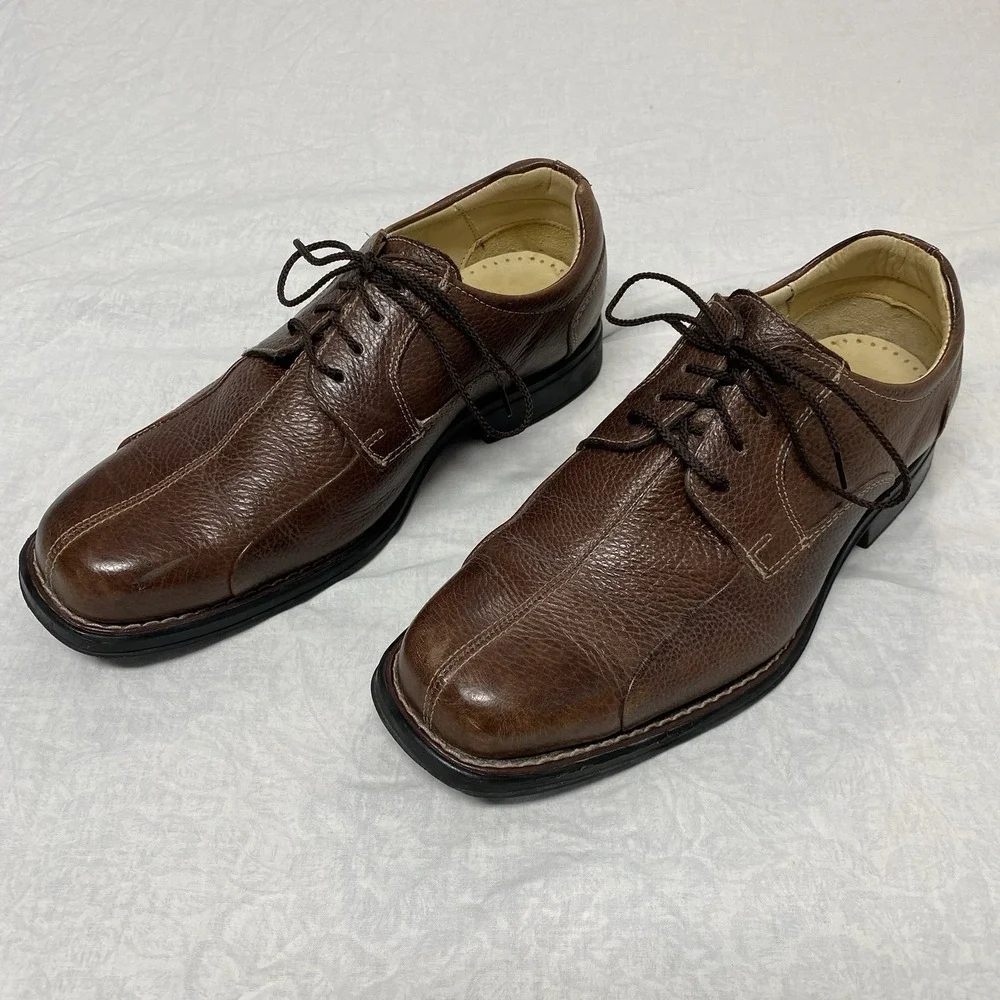 Belvedere Bay Bridge Oxford Mens‎ 10 EEE Brown Leather Comfort Dress Shoes